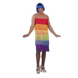 My Other Me Disfraz Adulto Vestido de Flecos Rainbow Multicolor Talla 54 (L) 100% Poliéster
