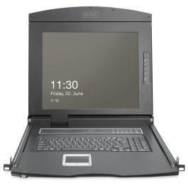 Digitus Modulare HD LCD KVM Konsole 19" TFT, 16-Port HDMI, Touchpad, Teclado Alemán