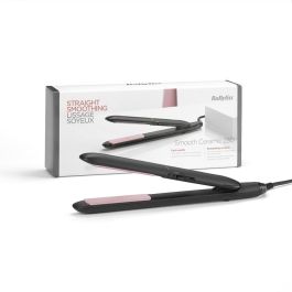 Babyliss Plancha de Pelo Smooth Ceramic 230 ST241E, Placas Cerámicas, 2 Temperaturas 200°C/230°C, Calentamiento Rápido 15s, 120V-240V, Incluye Alfombrilla Térmica