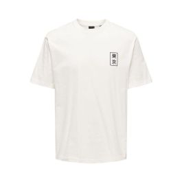 Camiseta de Manga Corta Hombre Only & Sons Onskace Rlx Jap Blanco