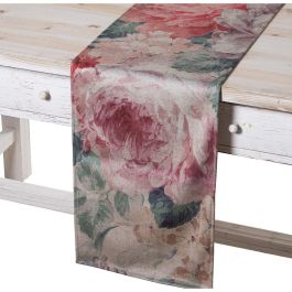 Camino de Mesa Alexandra House Living Rosa Textil 180 x 30 cm Terciopelo Floral