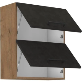 Mueble alto ROCK Melamina Roble Lancelot Gris Matera 1 Puerta L60 x H72 cm