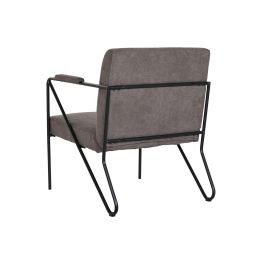 DKD Home Decor Butaca Moderno Gris Poliéster y Metal 69.5 x 76 x 64 cm