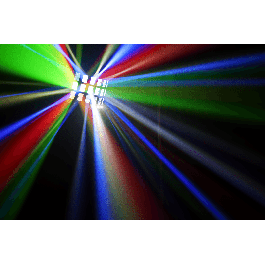 Algamlight Helios II Derby 2 en 1 con Estroboscopio - 4 LEDs RGBW 3W, 16 LEDs Blancos - Modos Automático, Musical, DMX