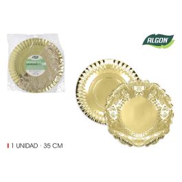 Bandeja Oro Redonda con Blonda 35 cm - Algon (30 Unidades) Precio: 28.49999999. SKU: B1H4JPRTFE