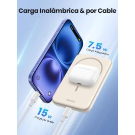 UGREEN 25207 Batería Externa 5000 mAh Cargador Inalámbrico Magnético PD15W USB-C Negro