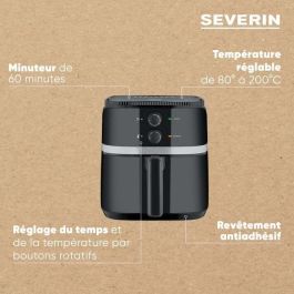Severin FR2452 SEV1705591566155 Freidora de Aire Caliente 5L Sin Aceite Multicocina Tiempo y Termostato Regulable Negra