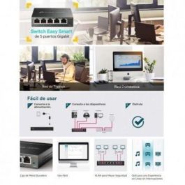 Switch TP-Link Easy Smart TL-SG105E 5 Puertos/ RJ-45 10/100/1000 Switch TP-Link Easy Smart TL-SG105E 5 Puertos/ RJ-45 10/100/1000