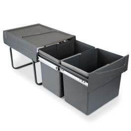 Emuca Contenedor de reciclaje para fijación inferior y extracción manual en mueble de cocina 2x15litros, Plástico gris antracita Emuca Contenedor de reciclaje para fijación inferior y extracción manual en mueble de cocina 2x15litros, Plástico gris antracita Precio: 67.50000004. SKU: B173CAEMR6