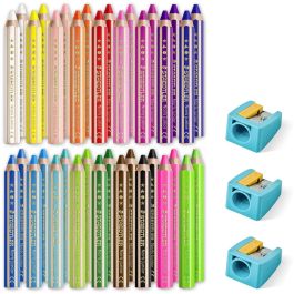 STAEDTLER Noris junior 140 Lápices de Colores Noris junior, 36 unidades en cubo, Certificación PEFC