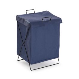 Cesto para la Ropa Sucia Versa Azul Poliéster Metal Polietileno 35 X 48 X 30 CM