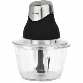 H.Koenig LEO8 Mini Picadora Eléctrica Compacta 320W con Bol de Cristal 1L y Cuchillas de Acero Inoxidable, Negro mate y cromo H.Koenig LEO8 Mini Picadora Eléctrica Compacta 320W con Bol de Cristal 1L y Cuchillas de Acero Inoxidable, Negro mate y cromo