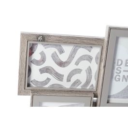 DKD Home Decor Marco Multifoto Urban Gris Marron 2 Unidades 3 x 32 x 60 cm