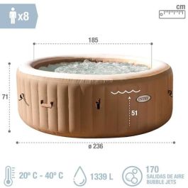 Spa Hinchable Intex 236 x 71 x 236 cm Marrón 1339 L