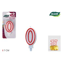 Vela Blanca con Borde Rojo 7 cm - Algon (36 Unidades) Precio: 7.79000057. SKU: B1FPDBF8TZ