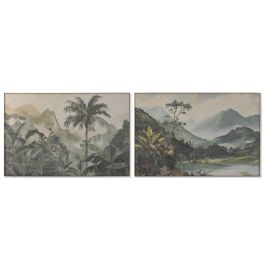 DKD Home Decor Cuadro Oriental Paisaje Palmeras Lino Abeto Verde Azul 80 x 120 x 3 cm (2 Unidades) Precio: 53.8899999. SKU: B14VR2349P