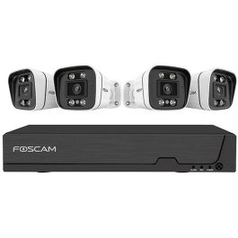 Foscam FNA108E-B4-2T - Kit de Cámaras de Vigilancia 4K con Grabador y 4 Cámaras Negro