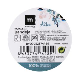 Caja Bandeja Alba Melamina Brillo Medio 25 cm x 15 cm x 2 cm (12 Unidades)