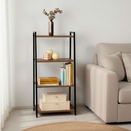 Estantería Max Home Hierro Madera MDF 4 Estantes 43 X 90 X 30 CM