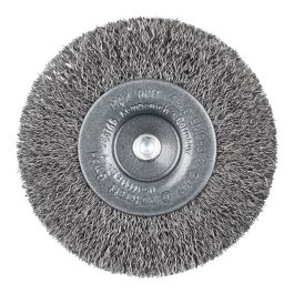 Wolfcraft Cepillo de Disco de Alambre de Acero ø100 x 16 mm, Vástago Hexagonal 6.35 mm (1/4"), 4500 RPM