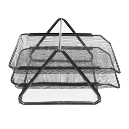 Q-connect Bandeja Sobremesa Metálica Rejilla gxa100 Negra 2 Bandejas Movibles 300x185x350 mm