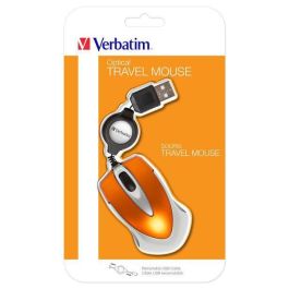 Verbatim Go Mini Ratón Óptico de Viaje USB Retráctil, 1000 dpi, Color Naranja, Ultraligero (44g), Ambidiestro, Ideal para Bolsillos o Portátiles
