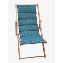 PRIVATE GARDEN Tumbona acolchada Douala, lona amovible, 3 posiciones, madera haya FSC, azul canard, resistente al agua, fabricada en Francia. Precio: 72.88999949. SKU: S7103665