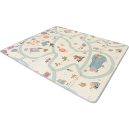 Tineo Alfombra de Juego Maxi Reversible 150x180 cm, Animales y Pista de Coches, Referencia TIN3275056061603