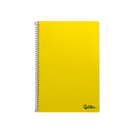 Liderpapel Cuaderno espiral A4 Smart, tapa blanda, 80 hojas, 75gr, cuadro 4mm con margen, color amarillo