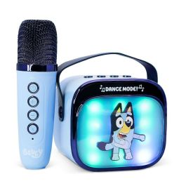 OTL Technologies Altavoz Karaoke Inalámbrico LED Bluey con Micrófono Bluetooth para Smartphone, Tablet, PC y Tarjeta TF