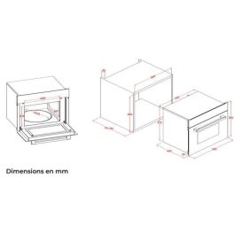 Continental Edison CEMO34CEB3 Horno Microondas Empotrable 1450W 34L Combinación Grill 59,5x38,3x49,2cm Negro