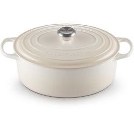 Le Creuset Bräter Redondo de Hierro Fundido Esmaltado, Cocotte Horno, Cacerola con Tapa, 31 cm, Meringue