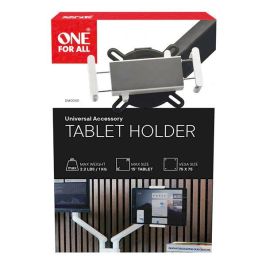 One For All DM0040 Soporte para Tablet para Brazo de Monitor, Accesorio Universal de Escritorio, Ajustable y Seguro con Silicona