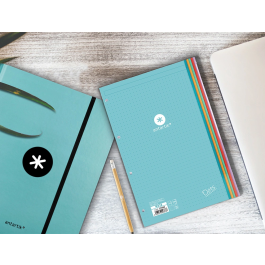 Antartik Recambio A4 100 Hojas 90gr Puntos 4 Taladros Bandas de 5 Colores