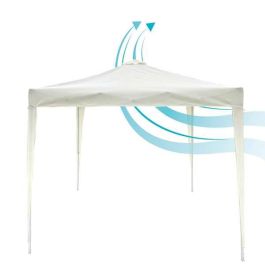 Max-air Cenador Plegable de Exterior con Chimenea Integrada 300x300x250 cm, Resistente Estructura de Acero y Techo de Tela