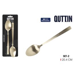 Inde Set 2 Cucharas de Mesa Louvre Champagne Matt 20.4x3.8 cm (12 Cajas)