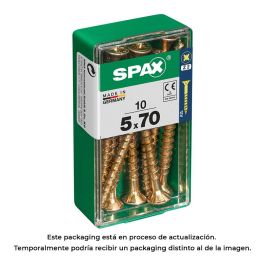 Spax 4081020500701 Tornillo universal madera cabeza plana rosca parcial ranura Z2 4CUT YELLOX 5.0x70mm - Caja 10 unidades Precio: 3.50000002. SKU: S7913938