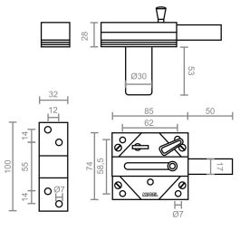 Cerrojo de seguridad Micel Plateado Acero