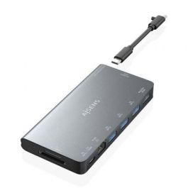 AISENS ASUC-8P015-GR Hub USB-C 8 en 1 con HDMI 4K, Ethernet Gigabit, 3x USB 3.0, USB-C PD 100W y Lector de Tarjetas SD Gris Precio: 36.49999969. SKU: B1DPXKZTGQ