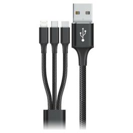 Cable USB a Micro USB, USB-C y Lightning Goms Negro 1, 2 m Precio: 6.89000015. SKU: S6502473