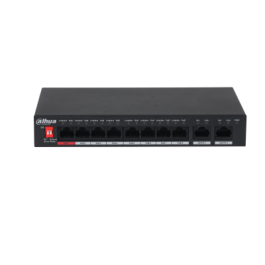 Dahua Switch PoE 8 puertos Fast Ethernet + 2 RJ45 uplink Gigabit no gestionable Dahua Switch PoE 8 puertos Fast Ethernet + 2 RJ45 uplink Gigabit no gestionable