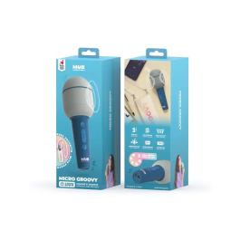 Wondee Micrófono Karaoke con Altavoz, Inalámbrico, Efectos de Voz, Bolsa de Transporte, Dark Blue