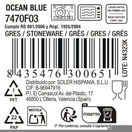 La Mediterranea Plato Ocean Blue 21.2 x 2.3 cm (12 Unidades) La Mediterranea Plato Ocean Blue 21.2 x 2.3 cm (12 Unidades)