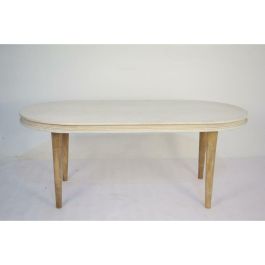 Mesa de Comedor DKD Home Decor Blanco Dorado Latón Madera de mango 180 x 90 x 76 cm