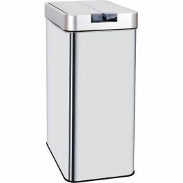 Kitchen Move SILVERLAKE Papelera Automática Cocina 60L Acero Inoxidable Rectangular Manos Libres con Fleje