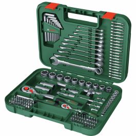 Bosch BOS4053423255133 Juego de Herramientas Manuales de 132 Piezas: Llaves, Trinquetes, Destornilladores para Fijación Pesada