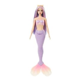 Muñeca barbie sirena con cola rígida. con diadema,corpiño de conchas y cola de colores - modelos surtidos