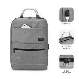 Mochila para Portátil y Tablet con Salida USB Subblim MOCHILA ELITE AIRPADDING 15.6'' GREY