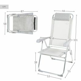 Silla Plegable Aktive Reclinable Gris 44 x 101 x 55 cm Silla Plegable Aktive Reclinable Gris 44 x 101 x 55 cm