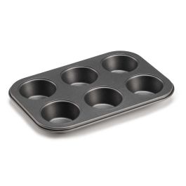 Kinvara Molde de Cocina de Metal Antiadherente para 6 Unidades de Acero Carbono, Fácil Limpieza, Apto Horno 26x3x18 cm (24 Unidades) Kinvara Molde de Cocina de Metal Antiadherente para 6 Unidades de Acero Carbono, Fácil Limpieza, Apto Horno 26x3x18 cm (24 Unidades)